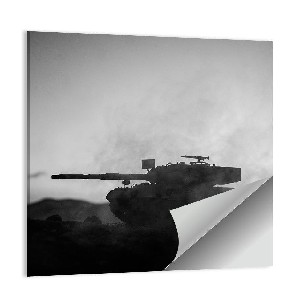 German Tank Desert Silhouette Wall Art