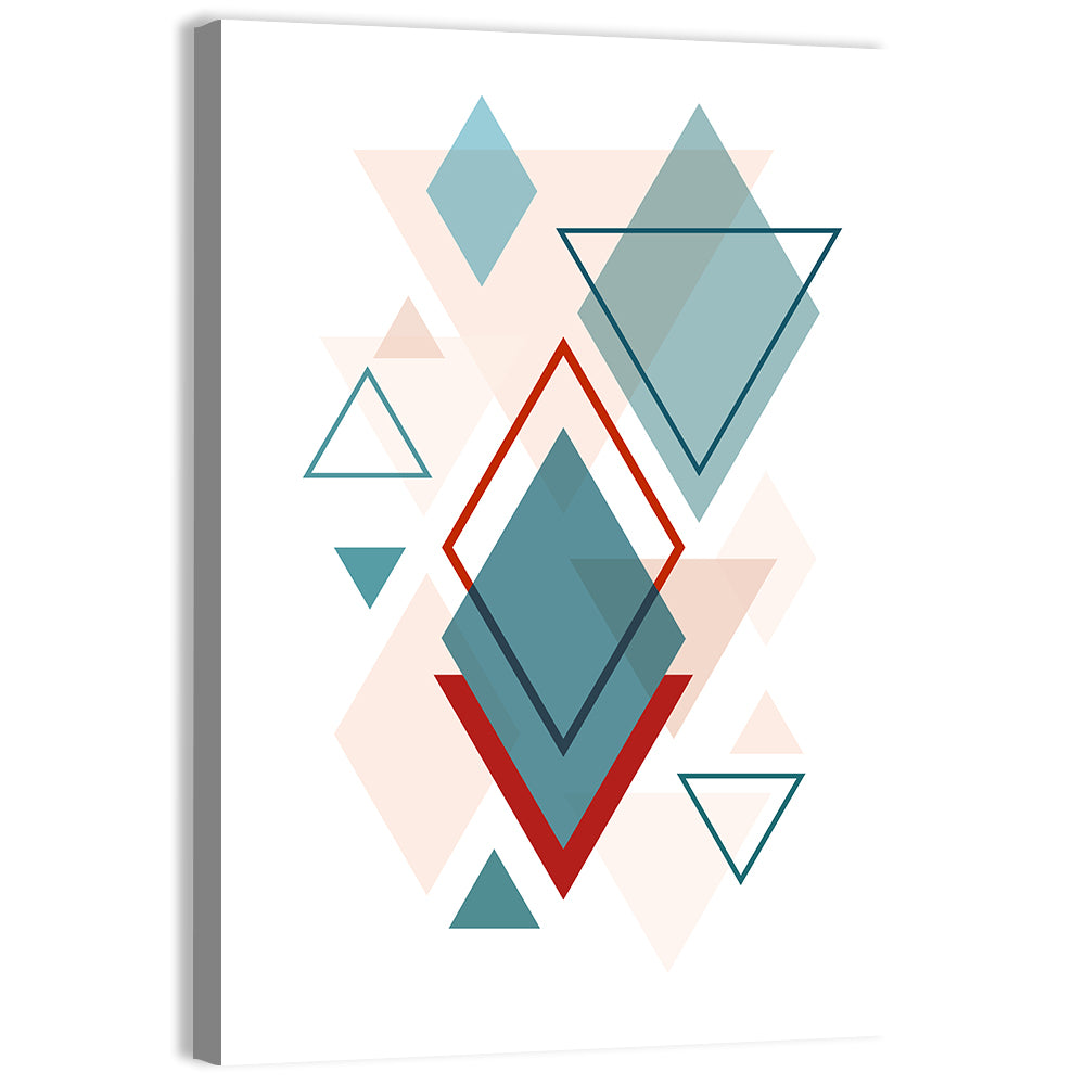 Scandinavian Overlapping Diamonds Wall Art, canvas print, portrait