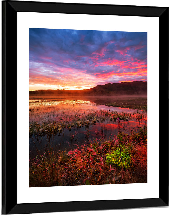 Fish Lake Yukon Sunset Wall Art as a framed print