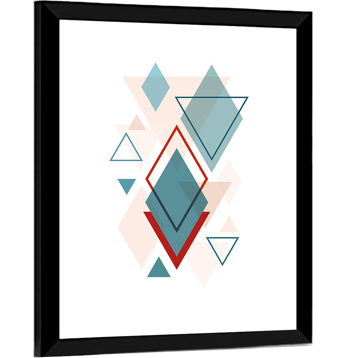 Scandinavian Overlapping Diamonds Wall Art as a framed print