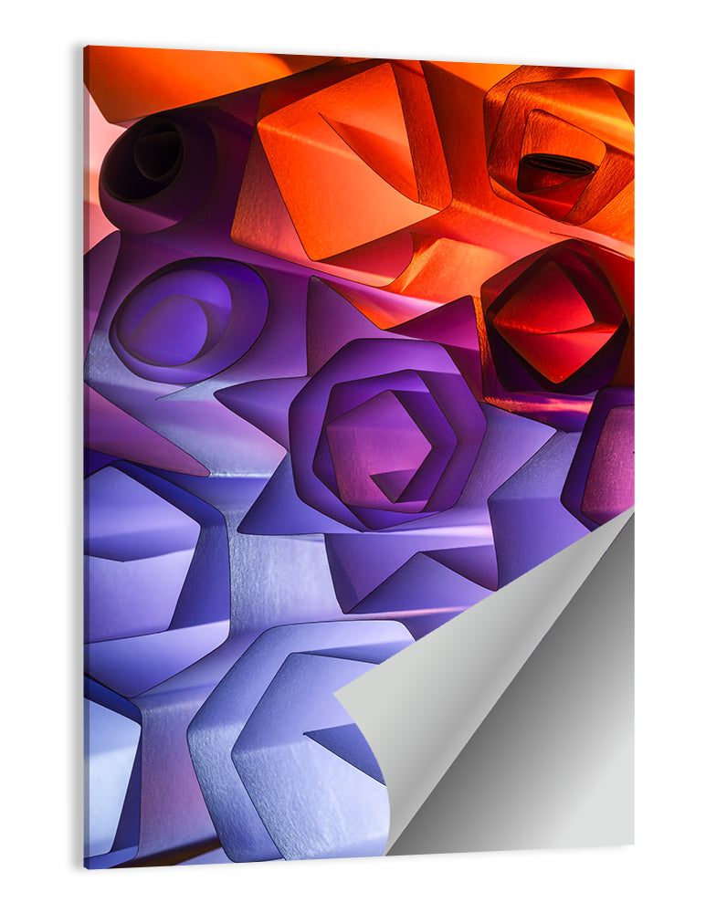 Geometric Paper Flowers Wall Art