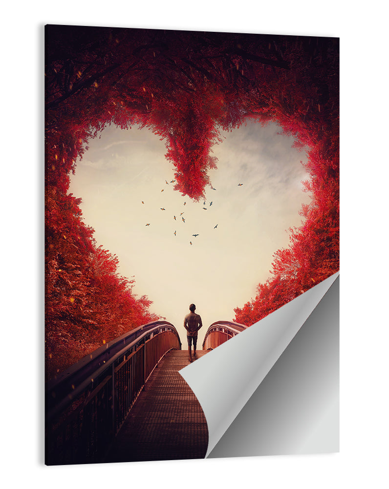 Heart Shaped Forest Path Wall Art