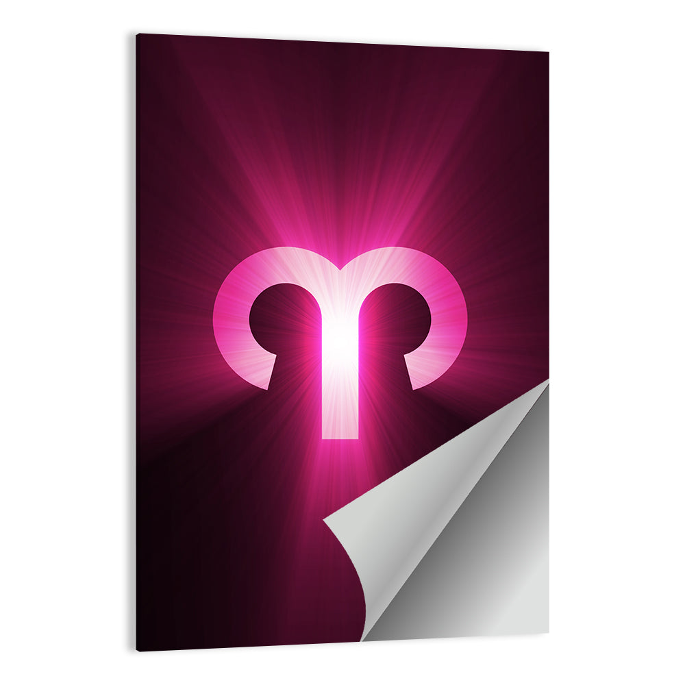 Radiant Aries Zodiac Emblem Wall Art, poster print, portrait