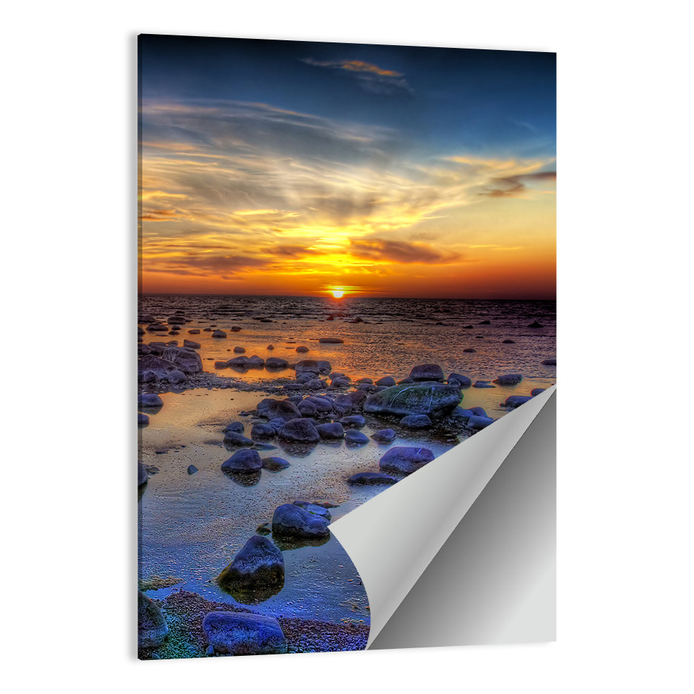 Sea Stones at Sunset Wall Art