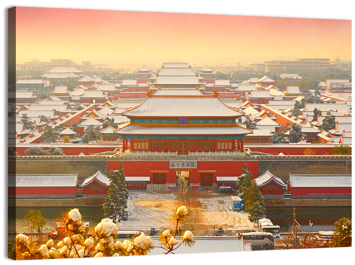 Forbidden City Gateway at Golden Hour Wall Art as a canvas print