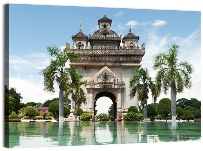 Patuxai Victory Gate Vientiane Wall Art as a canvas print