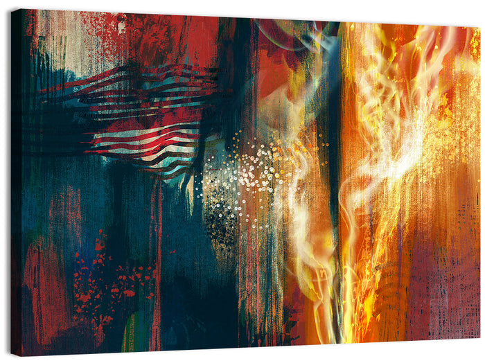 Ember and Smoke Abstract Wall Art as a canvas print