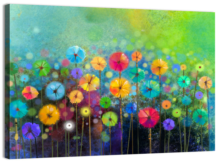 Dreamy Wildflower Watercolor Wall Art as a canvas print