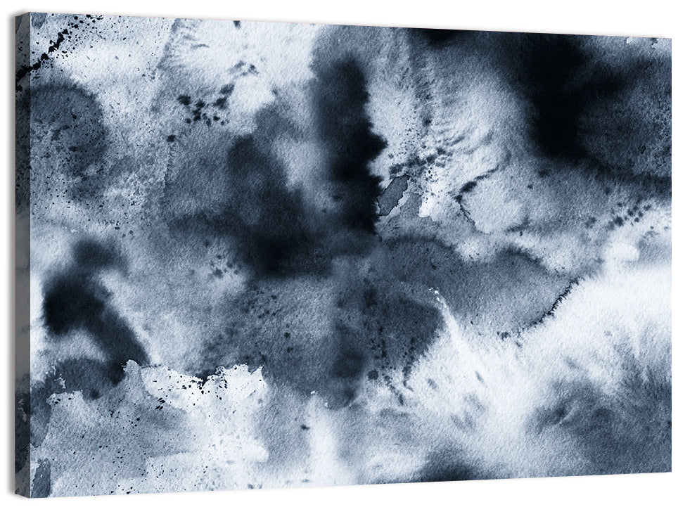 Blue Ink Wash Cloud Pattern Wall Art, canvas print, landscape