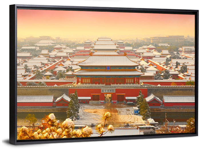 Forbidden City Gateway at Golden Hour Wall Art as a framed canvas