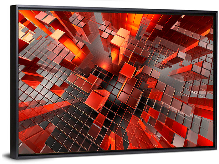 Future City Abstract Wall Art as a framed canvas