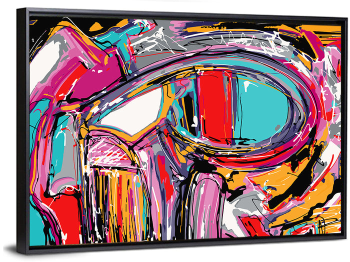 Elliptical Swirl Abstract Wall Art as a framed canvas