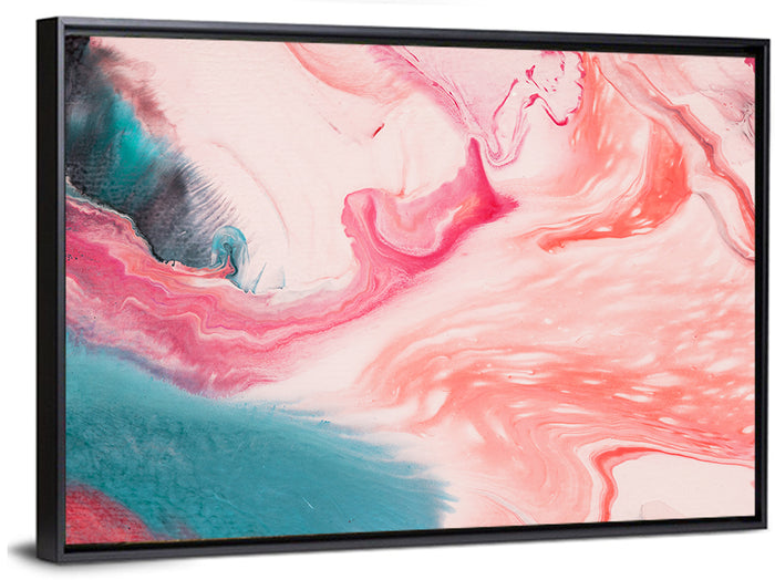 Marbled Swirl Abstract Wall Art as a framed canvas