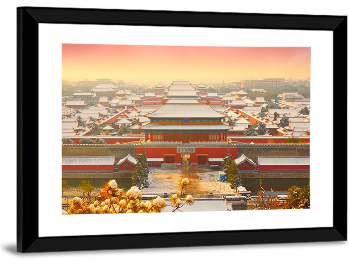 Forbidden City Gateway at Golden Hour Wall Art as a framed print