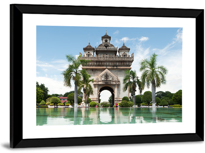 Patuxai Victory Gate Vientiane Wall Art as a framed print