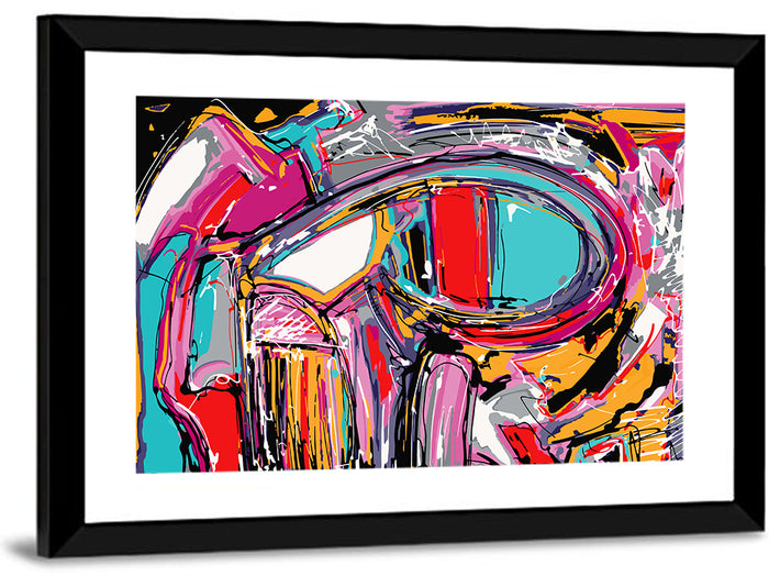 Elliptical Swirl Abstract Wall Art as a framed print