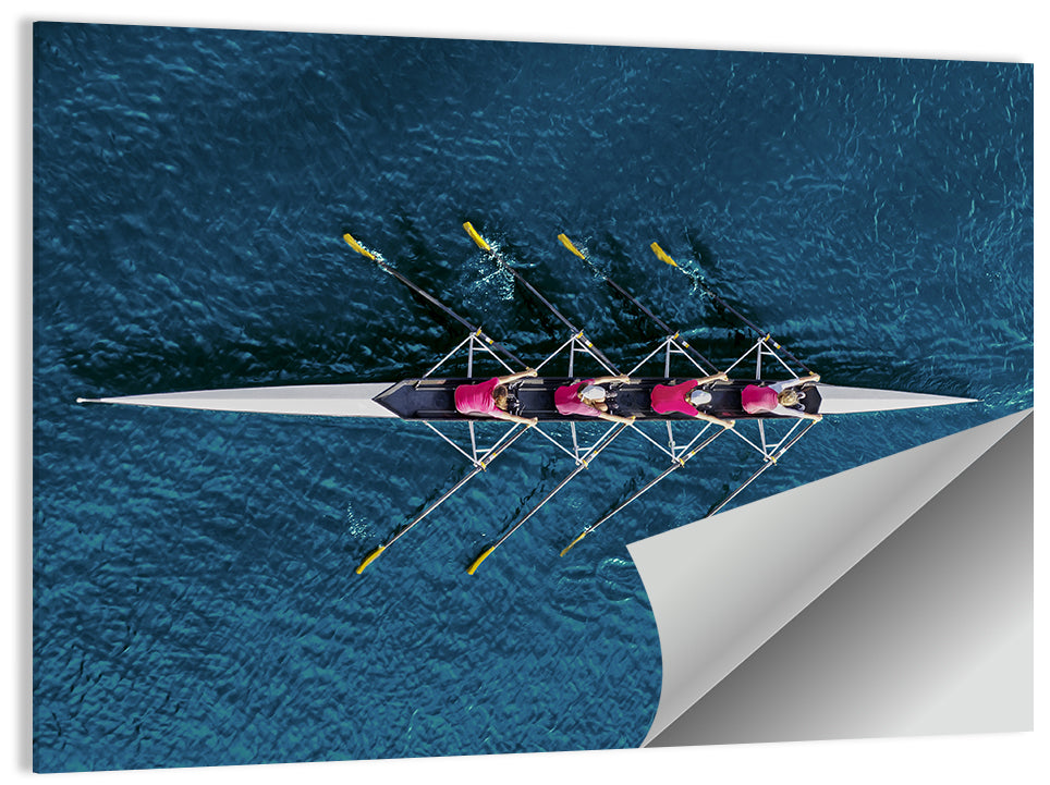 Four Rowers in Pink Shirts Wall Art