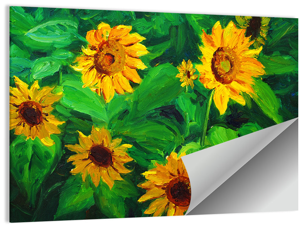 Impasto Sunflower Garden Wall Art