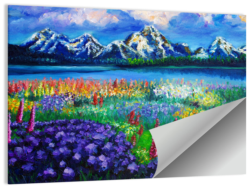 Alpine Lupine Meadow Landscape Wall Art
