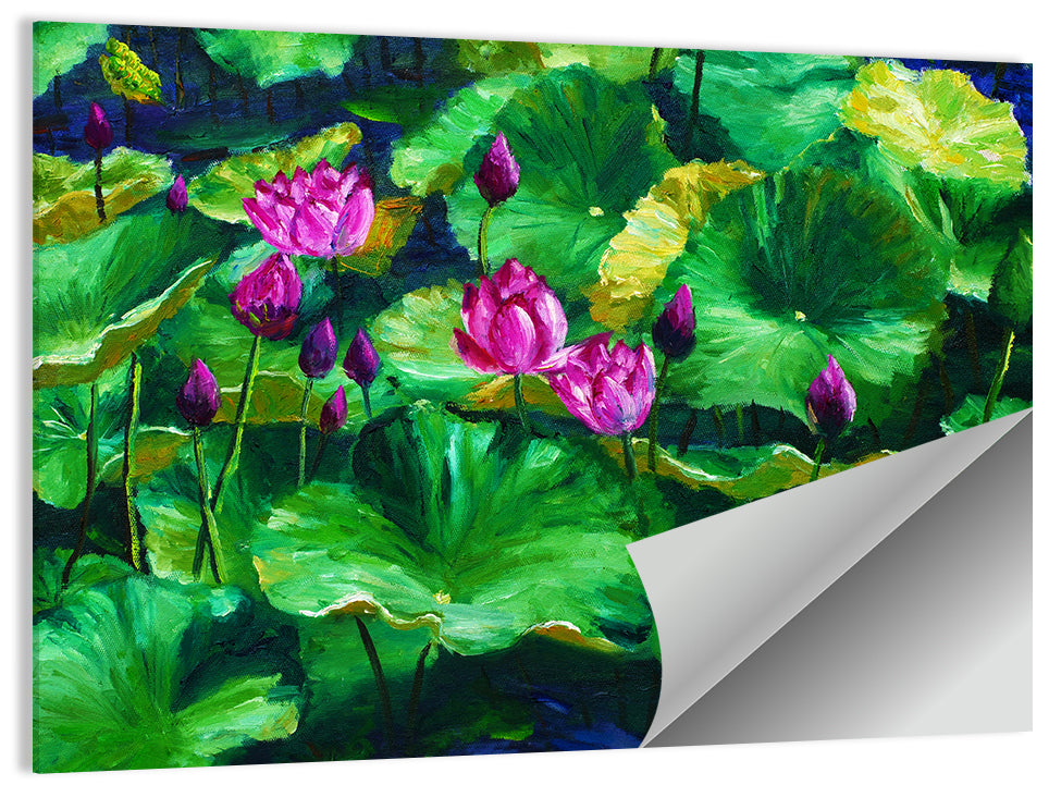 Impressionist Lotus Pond Wall Art