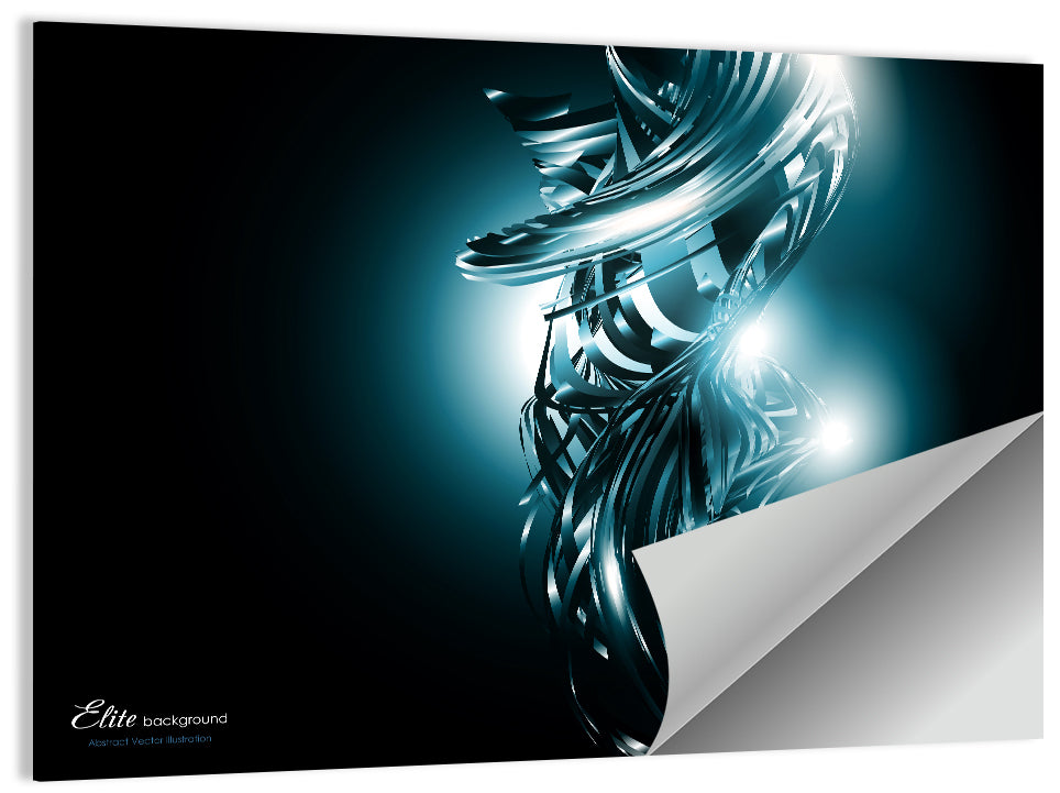 Metallic Ribbon Swirl Wall Art