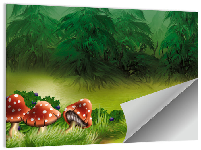 Fly Agarics Illustration Wall Art as a poster print