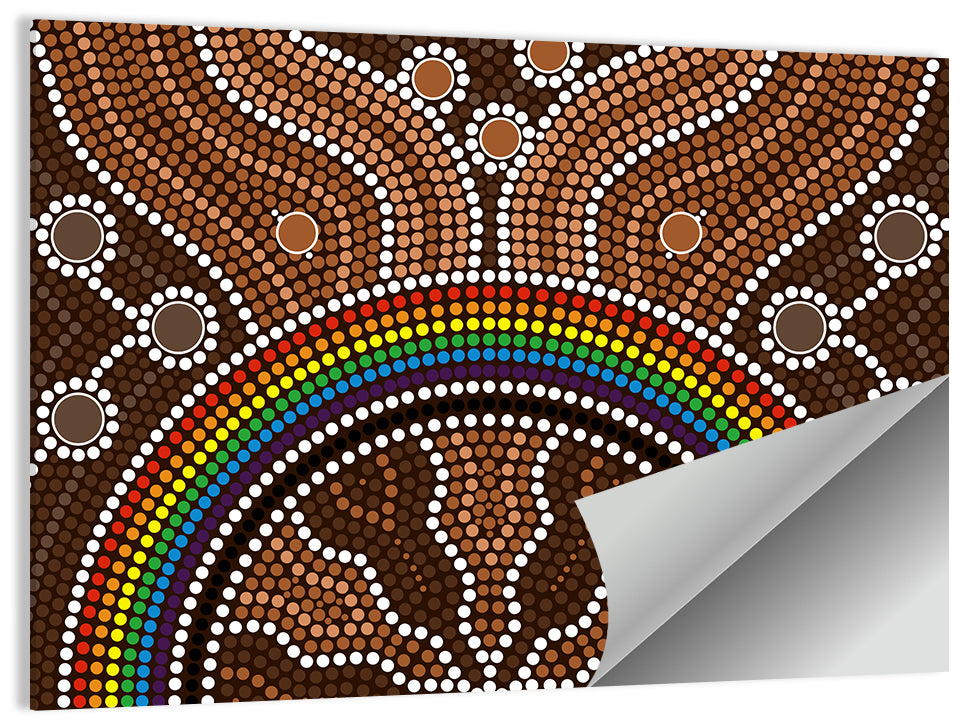 Stippled Rainbow Pattern Illustration Wall Art