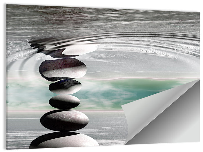 Zen Stones Reflection Wall Art as a poster print