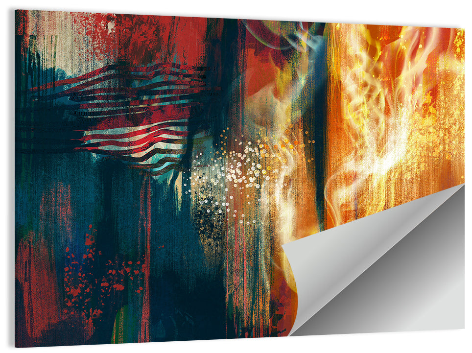 Ember and Smoke Abstract Wall Art