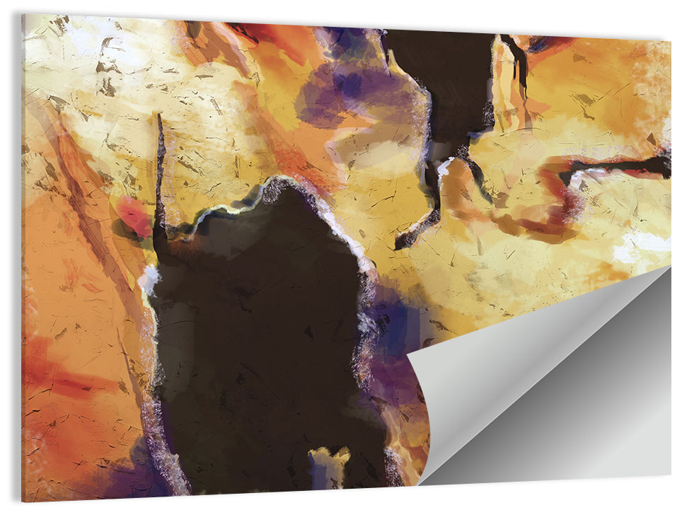 Merging Continents Textured Abstract Wall Art