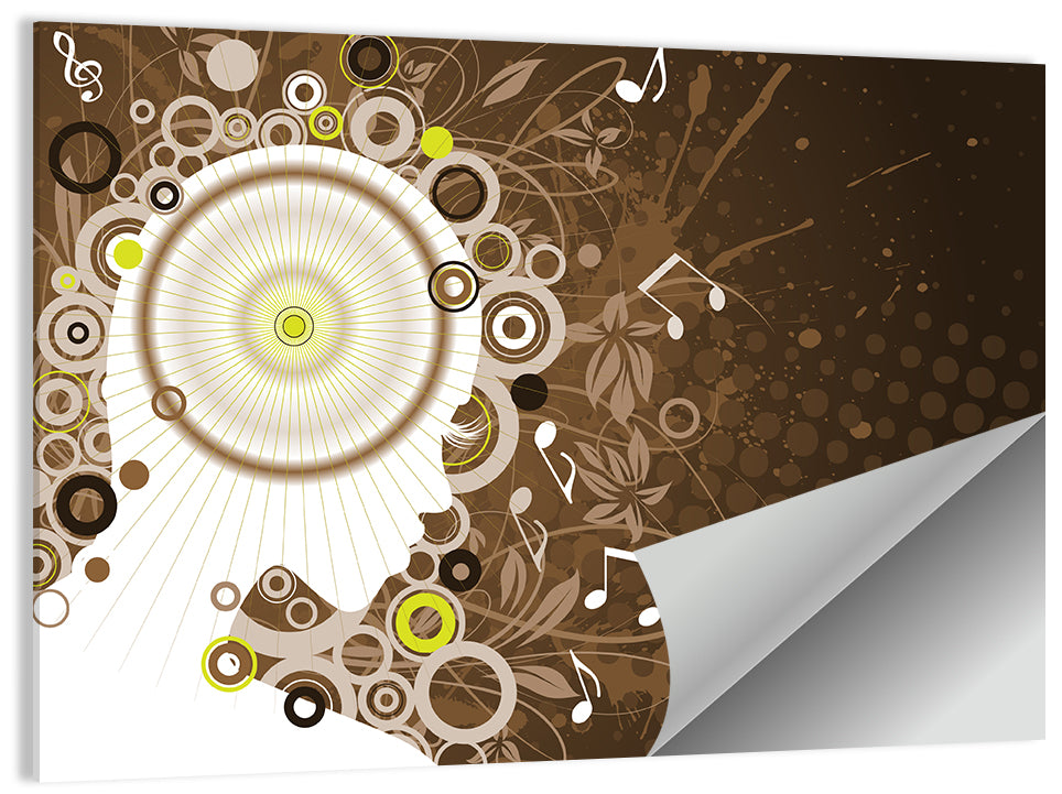 Musical Profile with Grunge Florals Wall Art