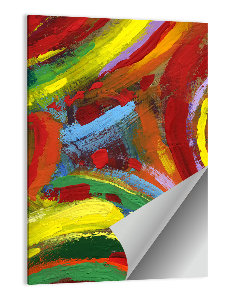 Energetic Acrylic Brushstrokes Wall Art