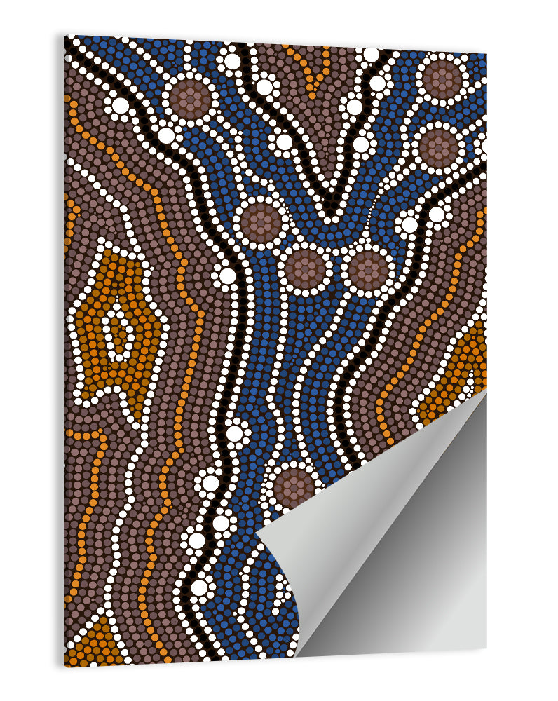 Symmetrical Aboriginal Dot Painting Wall Art