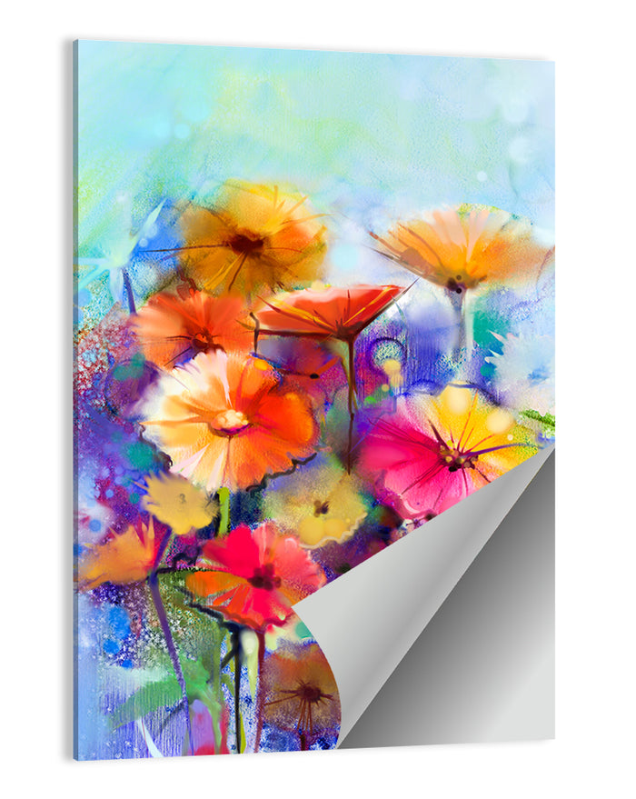 Vibrant Impressionist Flower Field Wall Art as a poster print