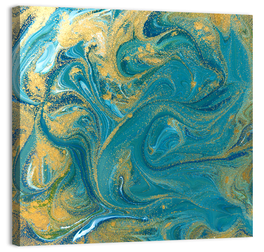 Ink Marble Texture Wall Art, canvas print, square