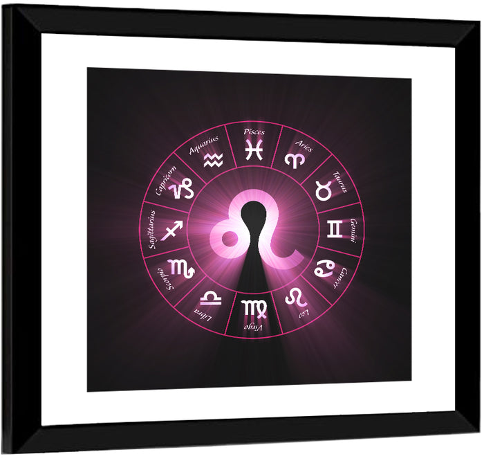 Leo Light Flare Wall Art as a framed print