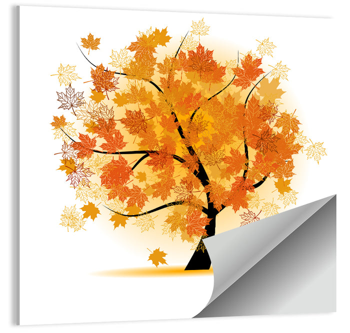 Maple Tree Illustration Wall Art as a poster print