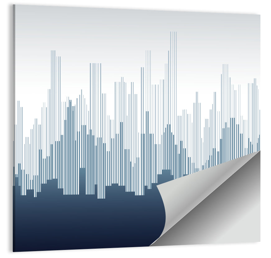 Abstract Blue City Skyline Wall Art