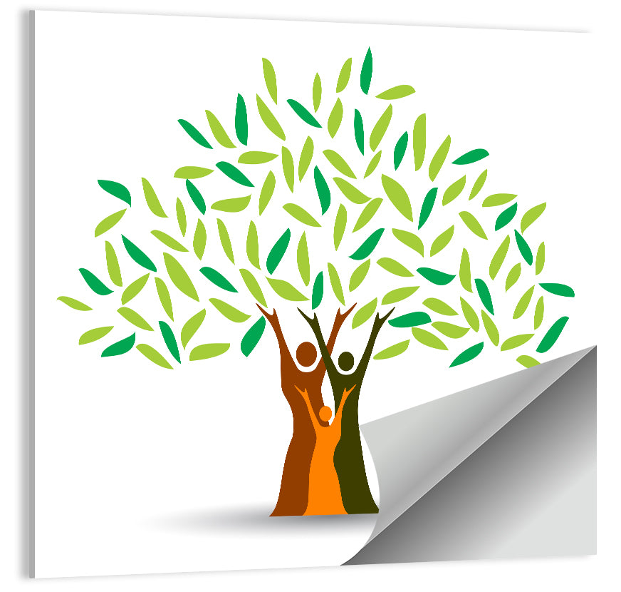 Family Tree Silhouette Illustration Wall Art