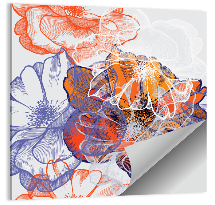 Layered Rose Collage Pattern Wall Art as a poster print