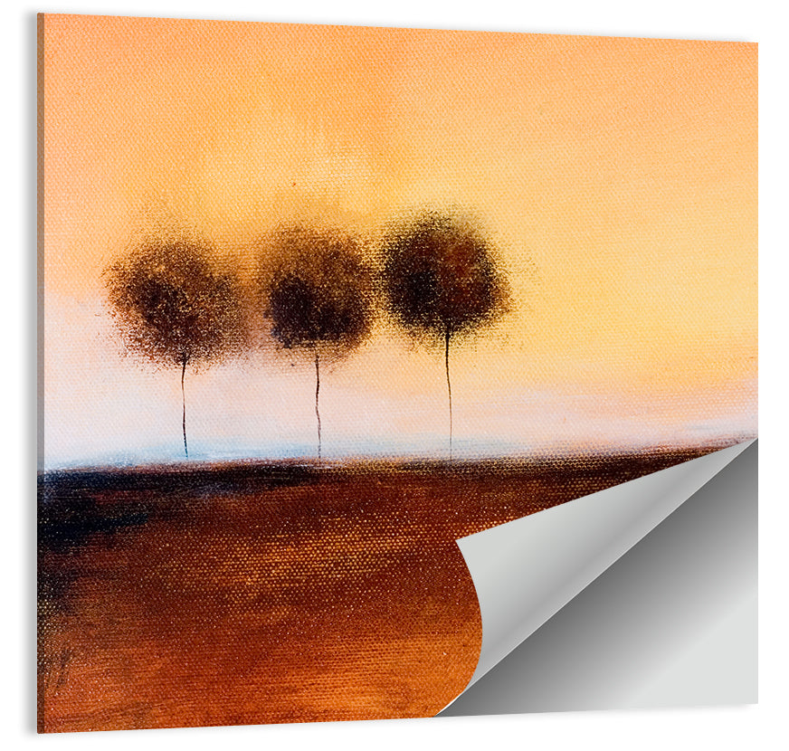 Three Trees at Dusk Wall Art