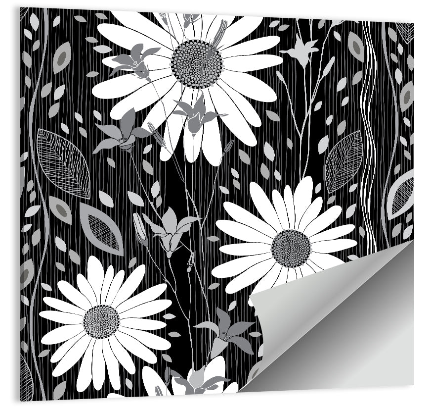 Monochrome Daisy Trio Wall Art