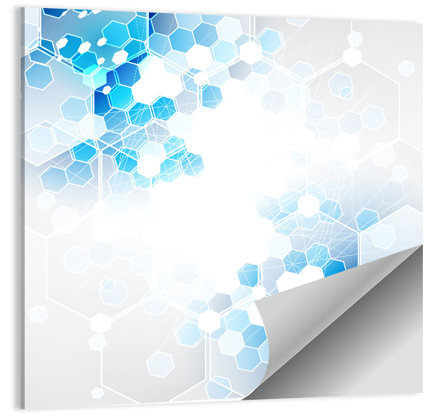 Futuristic Hexagon Network Wall Art