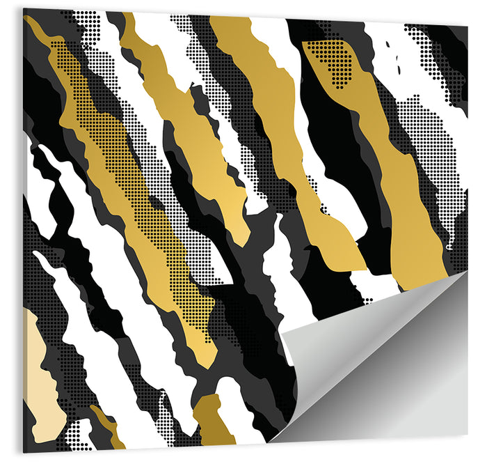 Retro 80s Diagonal Camouflage Pattern Wall Art as a poster print