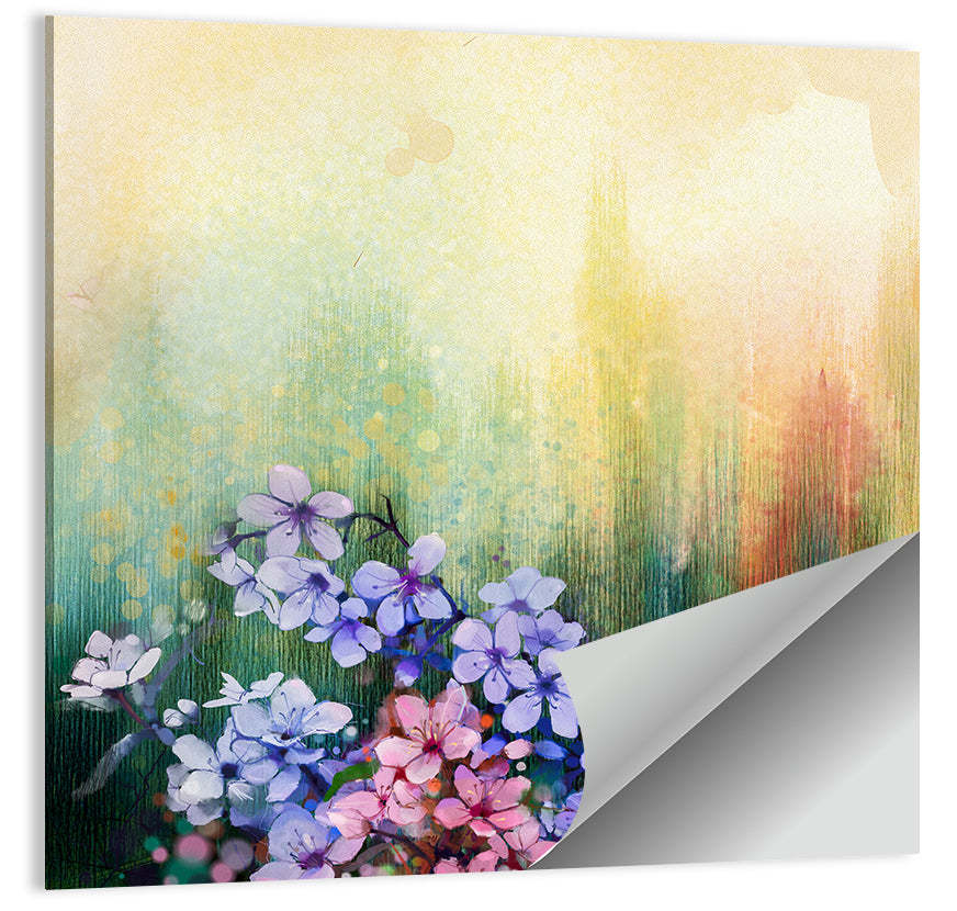 Pink Sakura Cherry Blossoms Wall Art