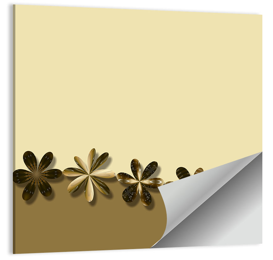 Brown Stylized Flowers Wall Art