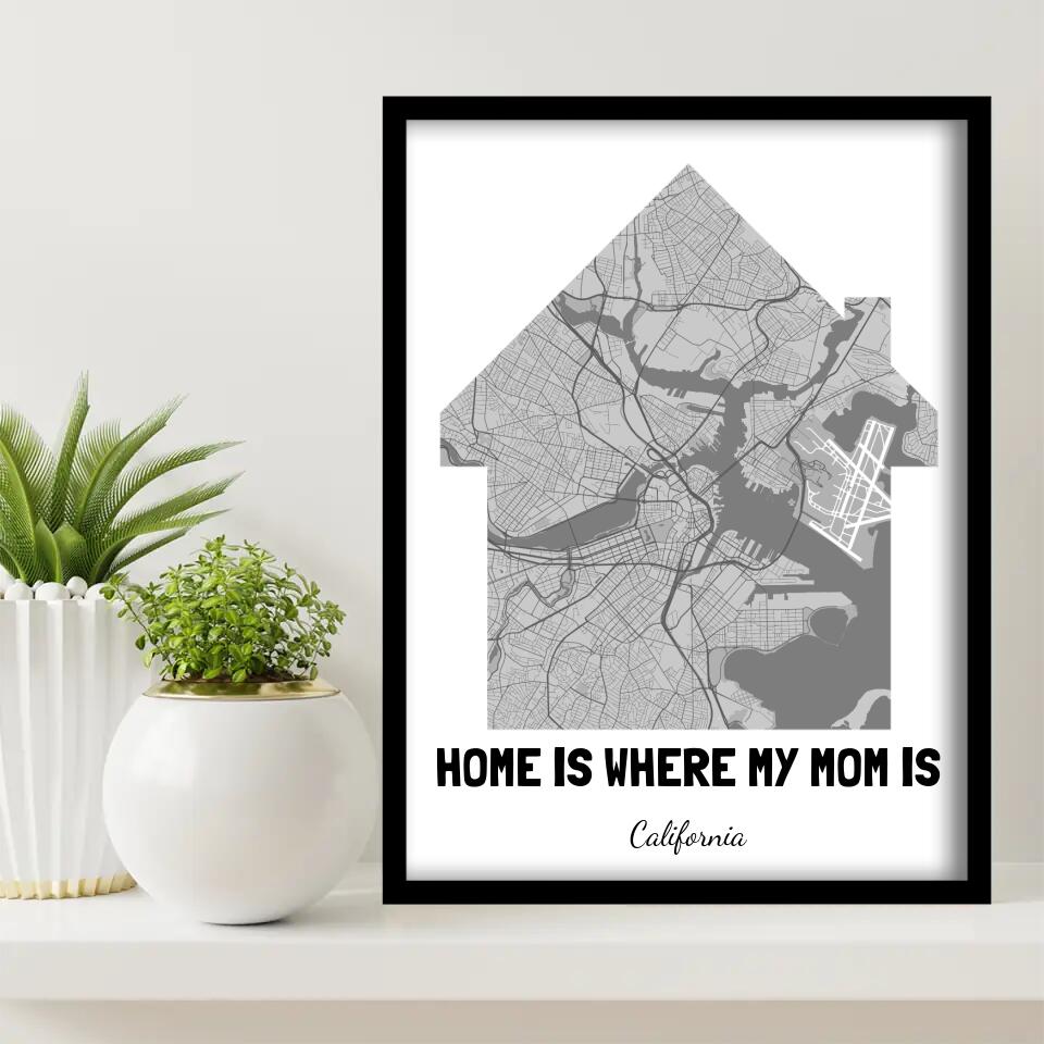 Home Map for Mom Canvas Wall Art