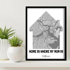 Home Map for Mom Canvas Wall Art