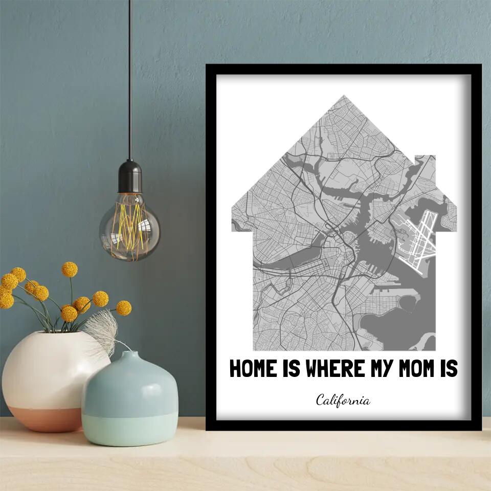 Home Map for Mom Canvas Wall Art