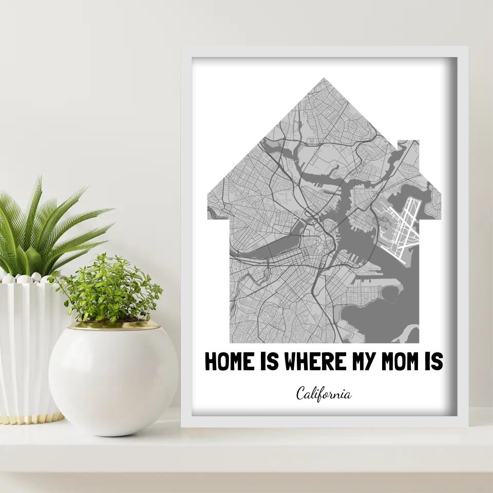 Home Map for Mom Canvas Wall Art